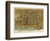 Chicago, Illinois - Panoramic Map-Lantern Press-Framed Art Print