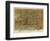 Chicago, Illinois - Panoramic Map-Lantern Press-Framed Art Print