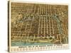 Chicago, Illinois - Panoramic Map-Lantern Press-Stretched Canvas