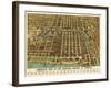 Chicago, Illinois - Panoramic Map-Lantern Press-Framed Art Print