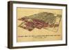 Chicago, Illinois - Panoramic Map-Lantern Press-Framed Art Print