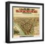 Chicago, Illinois - Panoramic Map-Lantern Press-Framed Art Print