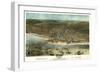 Chicago, Illinois - Panoramic Map-Lantern Press-Framed Art Print