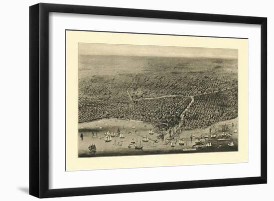 Chicago, Illinois - Panoramic Map-Lantern Press-Framed Art Print