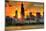 Chicago, Illinois - Skyline at Sunset-Lantern Press-Mounted Art Print