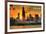 Chicago, Illinois - Skyline at Sunset-Lantern Press-Framed Premium Giclee Print