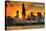 Chicago, Illinois - Skyline at Sunset-Lantern Press-Stretched Canvas