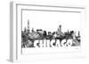 Chicago Illinois Skyline BG 2-Marlene Watson-Framed Giclee Print