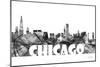 Chicago Illinois Skyline BG 2-Marlene Watson-Mounted Giclee Print