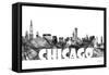 Chicago Illinois Skyline BG 2-Marlene Watson-Framed Stretched Canvas