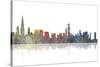 Chicago Illinois Skyline BW 1-Marlene Watson-Stretched Canvas