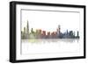 Chicago Illinois Skyline BW 1-Marlene Watson-Framed Giclee Print