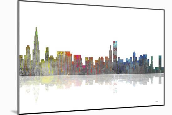 Chicago Illinois Skyline BW 1-Marlene Watson-Mounted Giclee Print