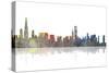 Chicago Illinois Skyline BW 1-Marlene Watson-Stretched Canvas