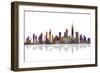 Chicago Illinois Skyline BW 2-Marlene Watson-Framed Giclee Print