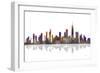 Chicago Illinois Skyline BW 2-Marlene Watson-Framed Giclee Print