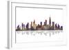 Chicago Illinois Skyline BW 2-Marlene Watson-Framed Giclee Print