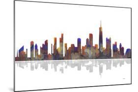 Chicago Illinois Skyline BW 2-Marlene Watson-Mounted Giclee Print