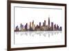 Chicago Illinois Skyline BW 2-Marlene Watson-Framed Giclee Print