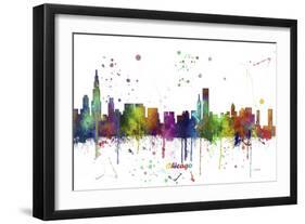 Chicago Illinois Skyline MCLR 1-Marlene Watson-Framed Giclee Print