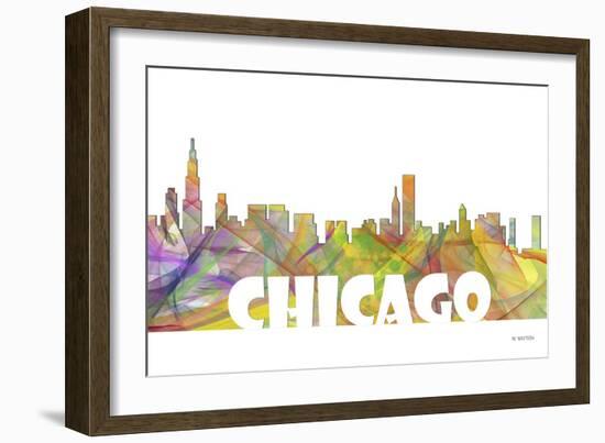 Chicago Illinois Skyline Mclr 2-Marlene Watson-Framed Giclee Print