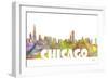 Chicago Illinois Skyline Mclr 2-Marlene Watson-Framed Giclee Print