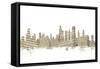 Chicago Illinois Skyline Sheet Music Cityscape-Michael Tompsett-Framed Stretched Canvas