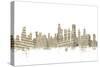Chicago Illinois Skyline Sheet Music Cityscape-Michael Tompsett-Stretched Canvas