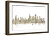 Chicago Illinois Skyline Sheet Music Cityscape-Michael Tompsett-Framed Art Print