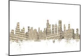 Chicago Illinois Skyline Sheet Music Cityscape-Michael Tompsett-Mounted Art Print