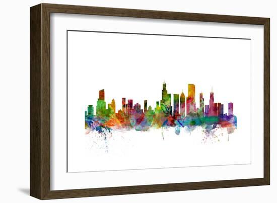 Chicago Illinois Skyline-Michael Tompsett-Framed Art Print