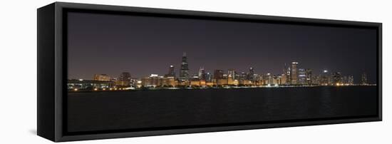 Chicago Illinois Skyline-Patrick Warneka-Framed Stretched Canvas
