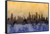 Chicago Illinois Skyline-Michael Tompsett-Framed Stretched Canvas