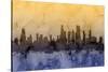 Chicago Illinois Skyline-Michael Tompsett-Stretched Canvas