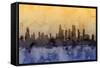 Chicago Illinois Skyline-Michael Tompsett-Framed Stretched Canvas