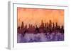 Chicago Illinois Skyline-Michael Tompsett-Framed Premium Giclee Print