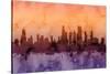 Chicago Illinois Skyline-Michael Tompsett-Stretched Canvas