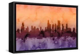 Chicago Illinois Skyline-Michael Tompsett-Framed Stretched Canvas