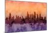 Chicago Illinois Skyline-Michael Tompsett-Mounted Art Print