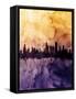 Chicago Illinois Skyline-Michael Tompsett-Framed Stretched Canvas