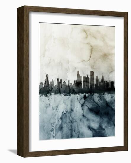 Chicago Illinois Skyline-Michael Tompsett-Framed Art Print