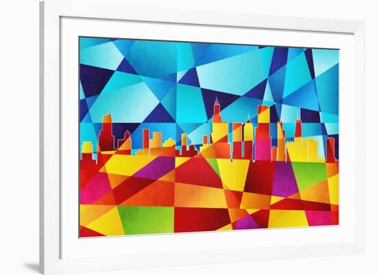 Chicago Illinois Skyline-Michael Tompsett-Framed Art Print