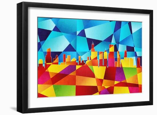 Chicago Illinois Skyline-Michael Tompsett-Framed Art Print