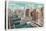 Chicago, Illinois, Southern Aerial View of Wacker Drive taken from Merchandise Mart-Lantern Press-Stretched Canvas