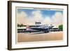 Chicago, Illinois - Transcontinental Airplane at Municipal Airport-Lantern Press-Framed Art Print