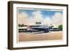 Chicago, Illinois - Transcontinental Airplane at Municipal Airport-Lantern Press-Framed Art Print