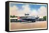 Chicago, Illinois - Transcontinental Airplane at Municipal Airport-Lantern Press-Framed Stretched Canvas