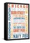 Chicago, Illinois - Typography (#2)-Lantern Press-Framed Stretched Canvas