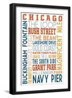 Chicago, Illinois - Typography (#2)-Lantern Press-Framed Art Print