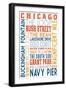 Chicago, Illinois - Typography (#2)-Lantern Press-Framed Art Print